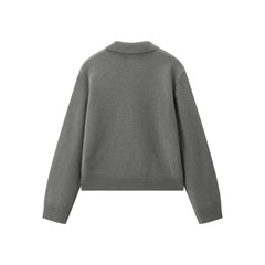 Women's Pure Wool Solid Knit Cardigan