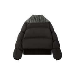 Women's Knit-Panel Short Oversized Down Jacket