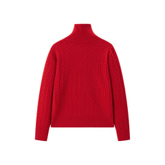 Women's Half-Zip Cable-Knit Sweater