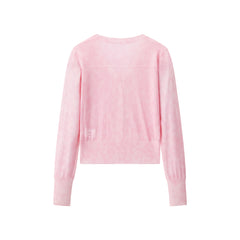 Women's Cropped V-Neck Knit Cardigan