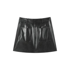 Women's Asymmetric Brushed PU Mini Skirt