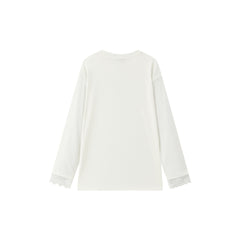 Women's Relaxed-Fit T-Shirt with Lace Panels