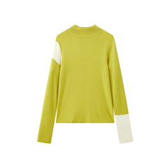 Women's Contrast Mock-Neck Knit Top
