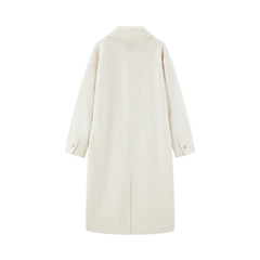 Women's Beige Straight Wool Coat