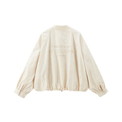 Women's Oversized Embroidered Bubble Baseball Jacket