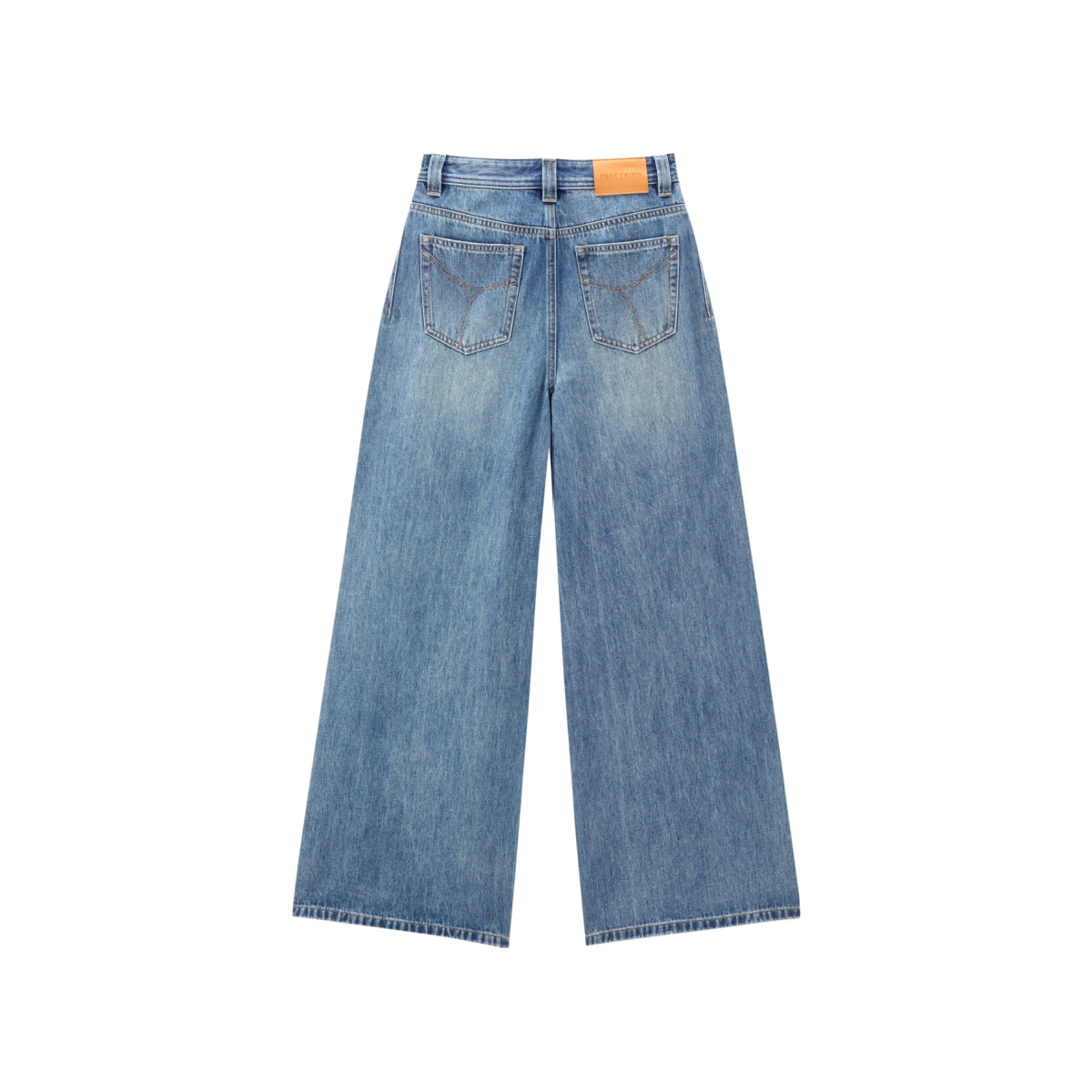 Women's Washed High-Waist Wide-Leg Jeans