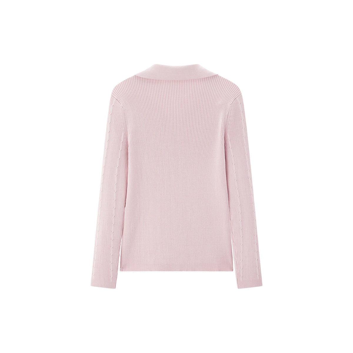 Women's Cable-Knit Collared Two-Way Zip Cardigan