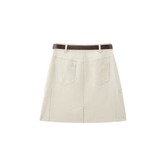 Women's Lyocell Denim-Look A-Line Mini Skirt