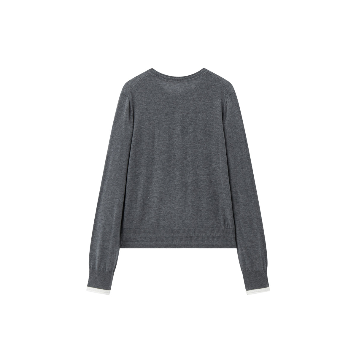 Women's Wool-Blend Knit Cardigan with Contrast Accents