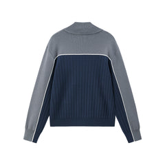 Women's Contrast Dual-Zip Knit Cardigan