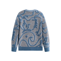 Men's Vintage Contrast-Pattern Pullover
