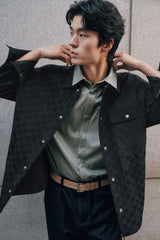 Men's Relaxed Checkerboard Jacquard Shirt