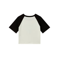 Women's Colorblock Printed Cropped T-Shirt