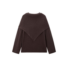 Women's Rabbit-Hair Blend Pullover with Detachable Cape