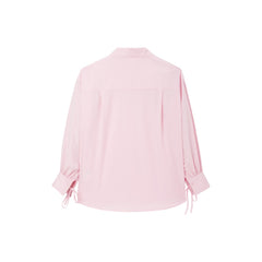 Women's Loose-Fit Embroidered Shirt with Tie-Cuff Sleeves