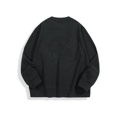 Men's Contrast-Collar Sweatshirt with Back Embroidery
