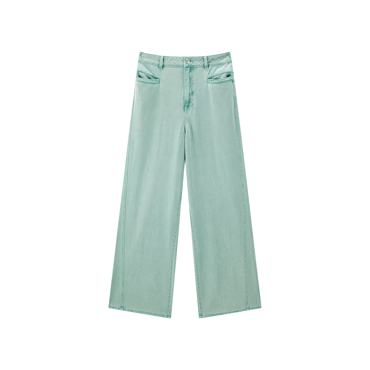 Women's Turquoise High-Waisted Jeans