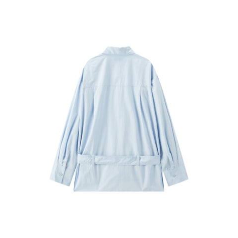 Women's Oversized Shirt with Detachable Belt