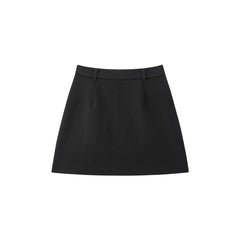 Women's Black Brushed A-Line Mini Skirt