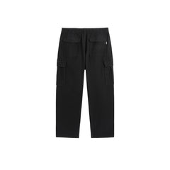 Men's Black Straight Cargo Pants