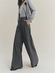 Women's Wide-Leg Suit Trousers with Belt