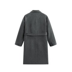 Men's Relaxed Camel Hair-Blend Double-Face Wool Coat