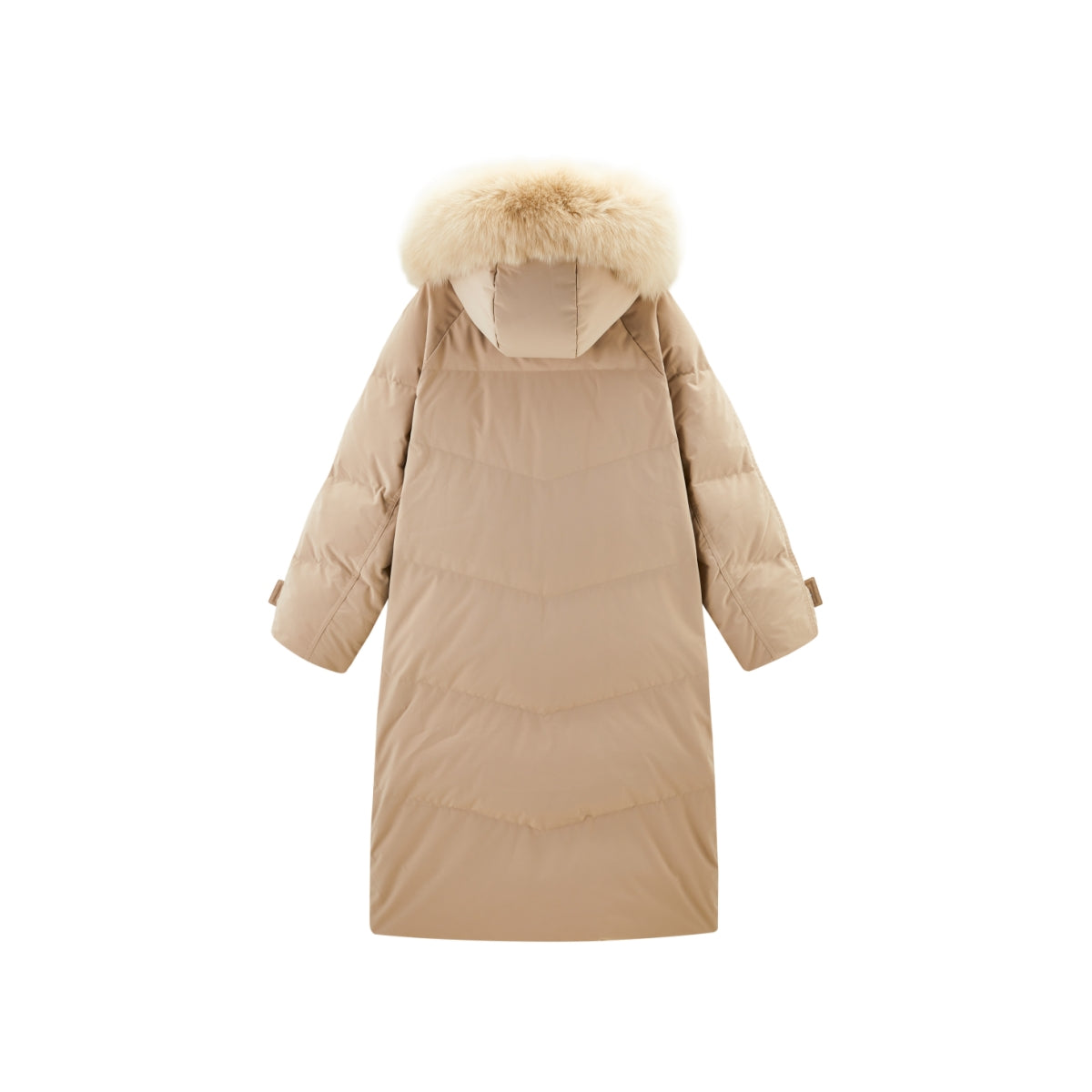 Women's Horn Button Parka Down Coat with Fox Fur Collar