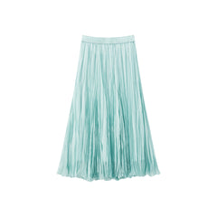 Women's Lake Blue Ruched Maxi Skirt