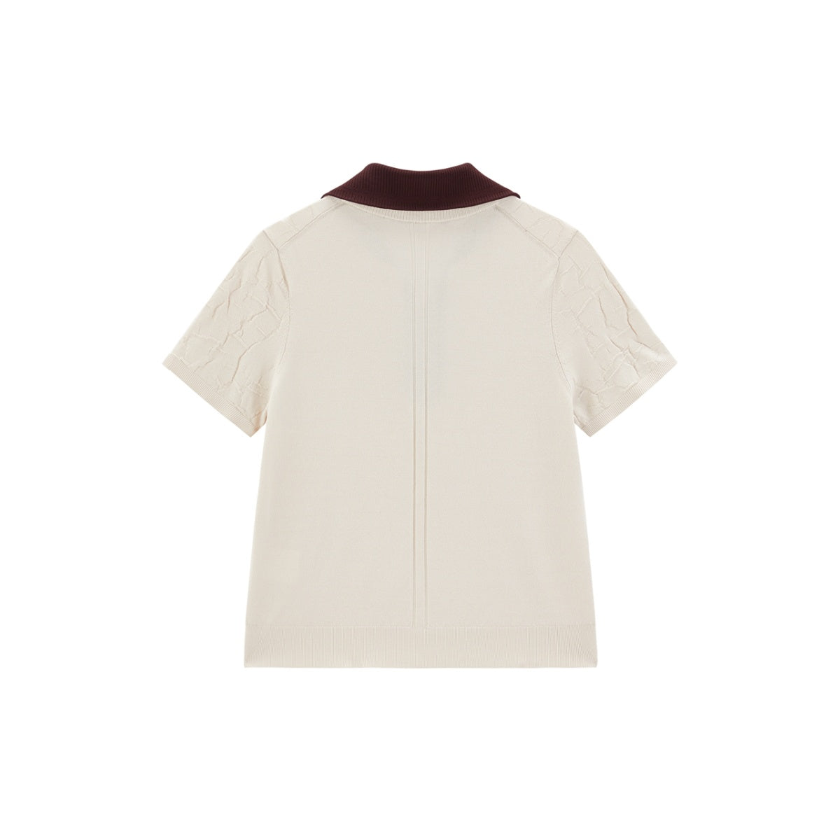 Women's Contrast Collar Jacquard Knit Top