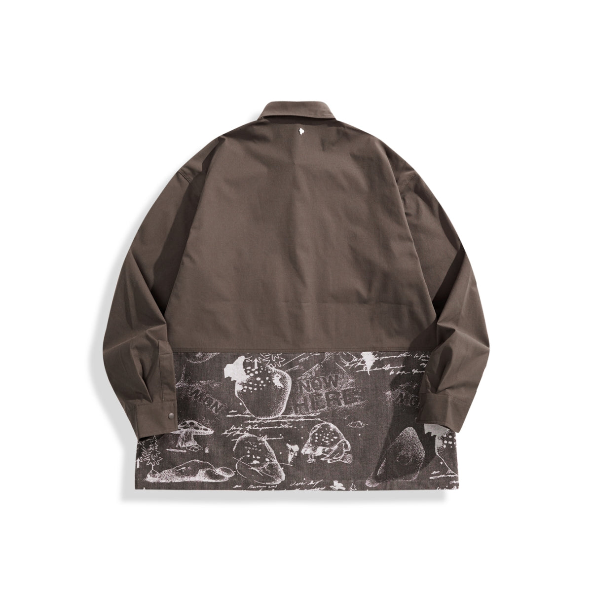Men's Jacquard-Panel Spliced Shirt