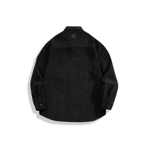 Peacebird Men *US Final Sale* Men's Black Tweed Textured Shirt
