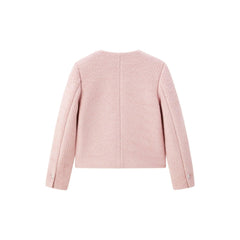 Women's Pink Pocket Texture Jacket