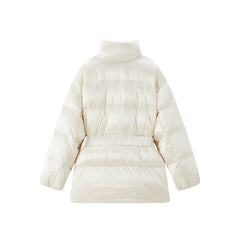 Women's Glossy Belted Thermal Down Jacket