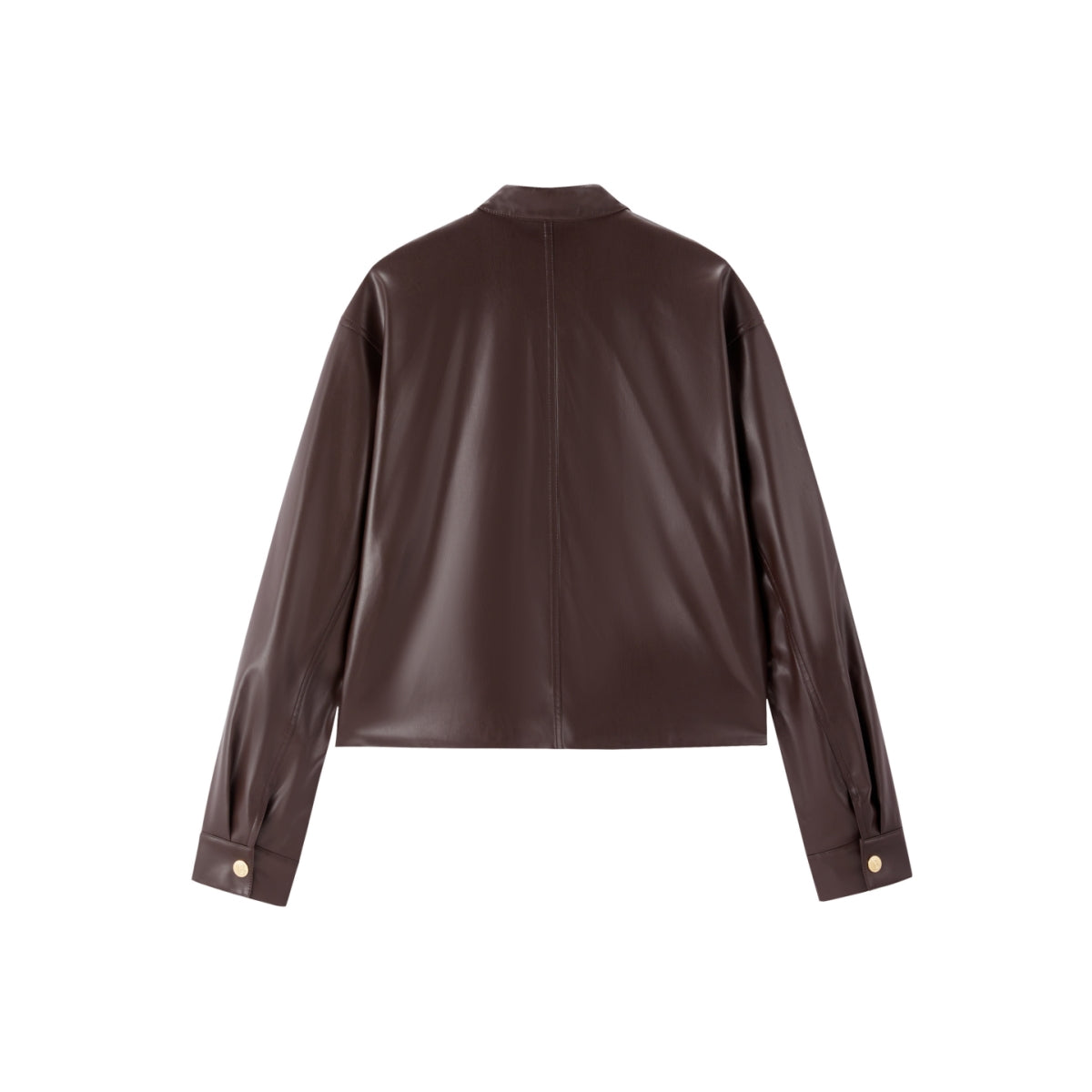 Women's Cropped Stand-Collar Moto PU Jacket