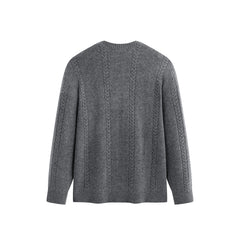 Men's Loose-Fit Cable-Knit Cardigan