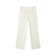 Women's Washed Brushed Straight-Leg Jeans