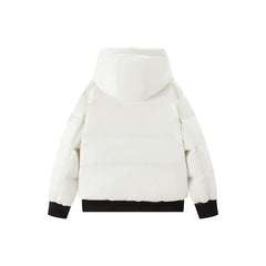 Women's Short Layered-Look Hooded Down Jacket