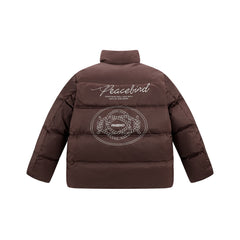 Men's Puffer Down Jacket with Back Print