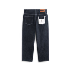 Men's Contrast-Stitch Straight Jeans with Fleece Lining