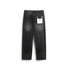 Men's Washed Cotton Wide-Leg Jeans