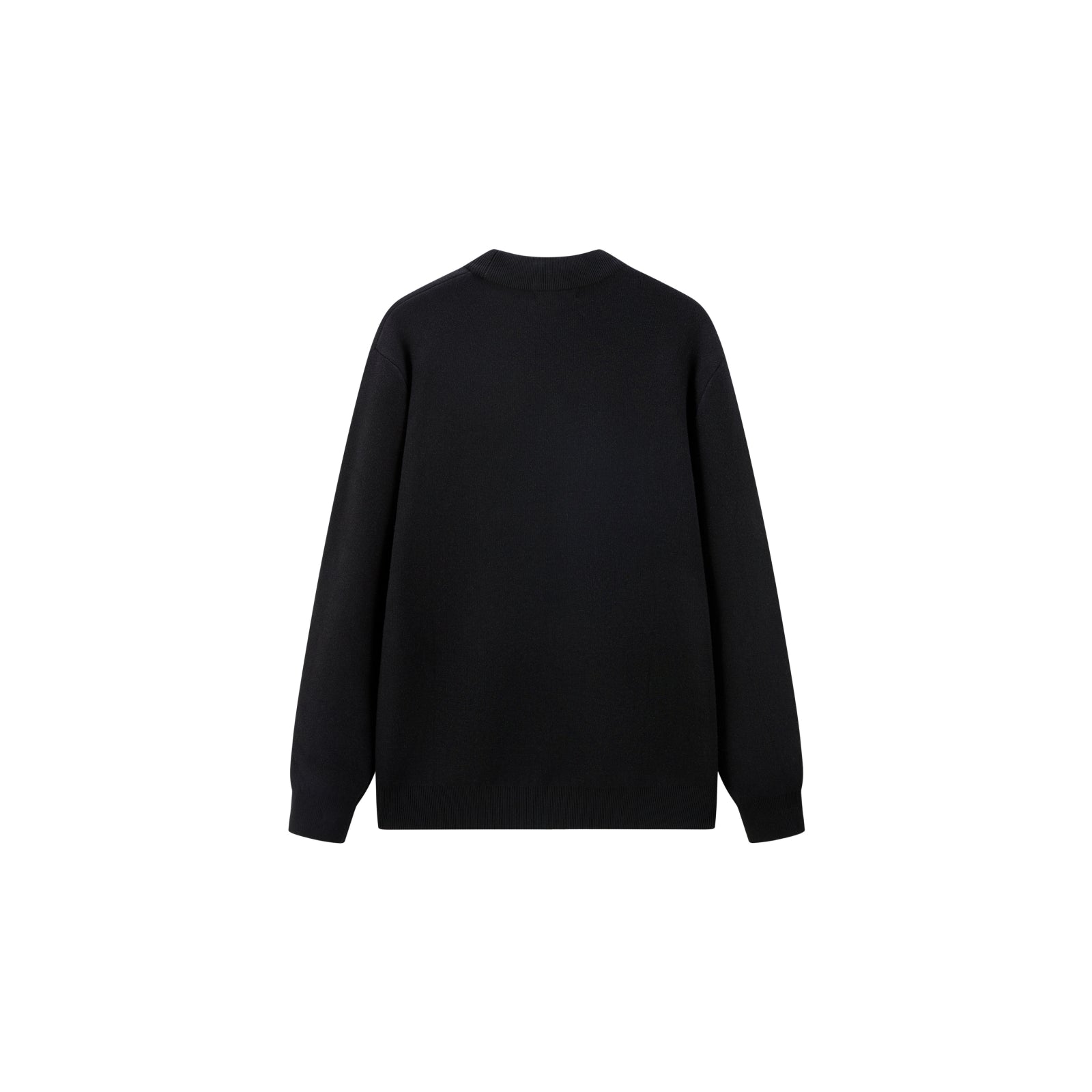 Men's Mock Neck Embroideried Letter Pullover