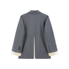Women's Paneled Stripe Blazer with Detachable Cuffs