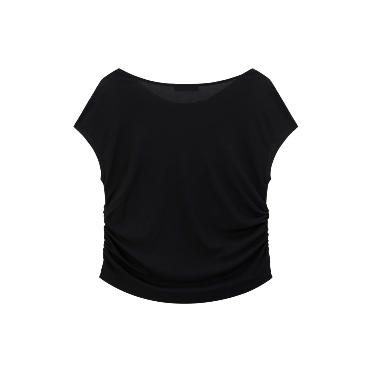 Women's Draped Neck Acetate Ruched T-Shirt