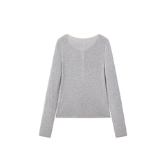 Women's Contrast-Trim Henley Knit Top