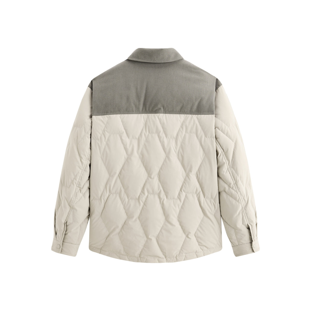 Men's Down Jacket with Corduroy Panels