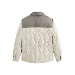 Men's Down Jacket with Corduroy Panels