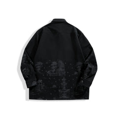 Men's Printed Denim Shirt
