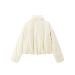 Women's Short Down Jacket with Ruched Hem