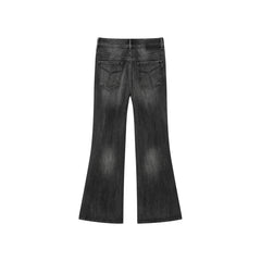 Women's Gradient Washed Flared Jeans with Split Hem