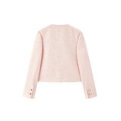 Women's Pink Tweed-Inspired Jacket